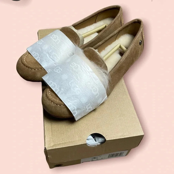 UGG Kaley Wisp Suede Loafer Chestnut Brown Size 5 - Picture 2 of 10